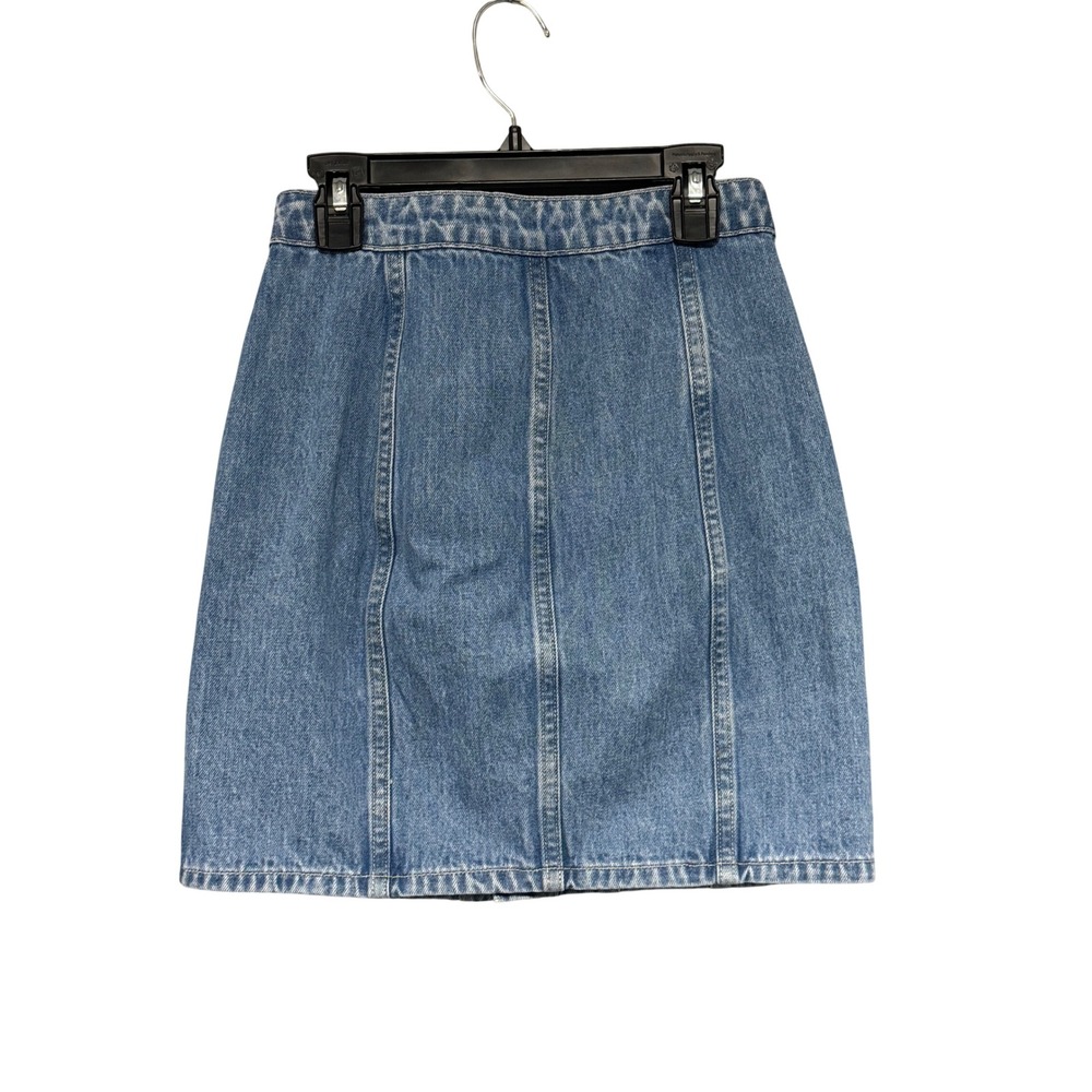 L'AGENCE Denim Button Front A Line Mini Skirt Size‎ 22 (XXS) Blue Wash $265 NWOT - Picture 6 of 8